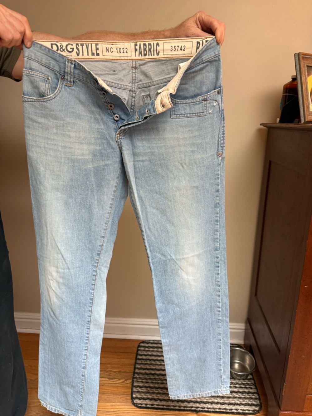 Dolce & Gabbana Light Blue Denim with Taupe Logo Patch - Picture 3 of 7